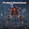 Orange-Black LED Metal Fabric Spider with Flickering Lights – 52 inches Halloween Decor